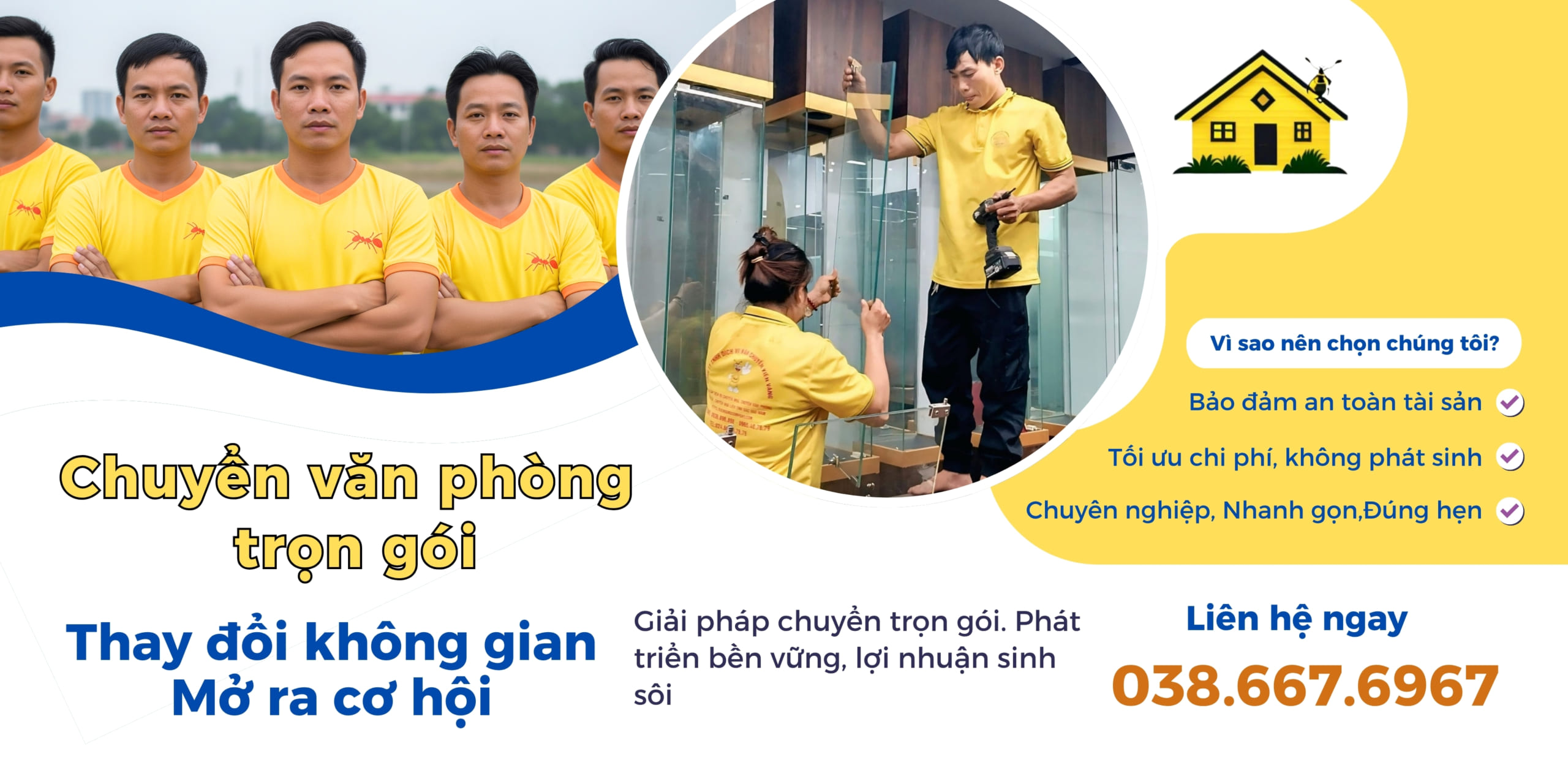 Kiến Vàng cung cấp dịch vụ chuyển văn phòng trọn gói uy tín, an toàn và tiết kiệm
